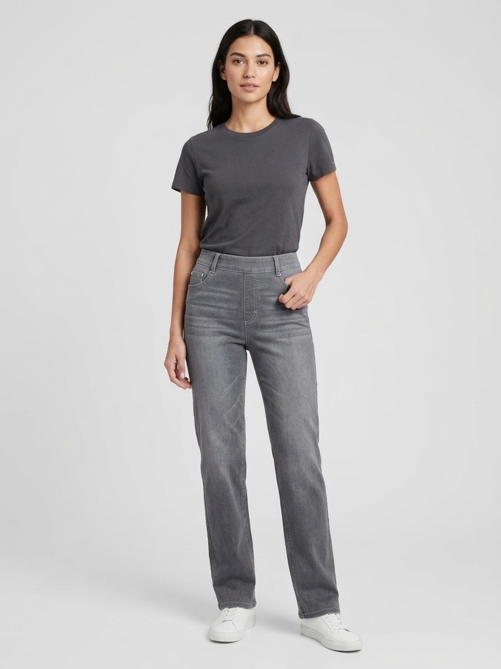 HALARA Flex Knit Straight Leg Jeans Grey S EUC
